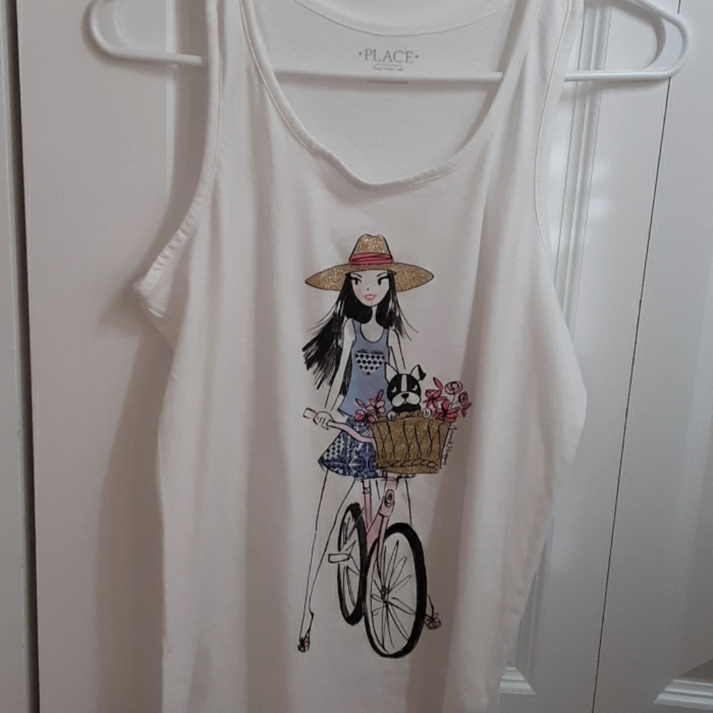 White tank top with person